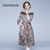 TAOYIZHUAI casual style women dress A-line nature waist rond neck half sleevs hollow out patchwork lady party fashion dress