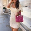 Elegant Dress Sexy Off Shoulder Party Short Dress Ruffle Mesh Elastic