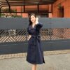 Sashes Jeans Blue Denim Half sleeve Cowboy Dress