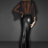 Dress Transparent Cape Wetlook Vinyl Leather Clubwear Gothic Black Split