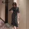 Half Sleeve Dot Mermaid Dress Elegant Bandage