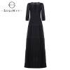 Long Dress 19 Summer Spring New Fashion Design Half Sleeve Bow Lace