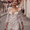 Dress Summer high-end point High Waist Cherry Drawstring Lace Ruffle