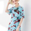 Dress Newest Casual Dresses Women Cherryprint Ruffles Half Sleeve
