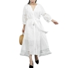 Hollow Bandage Summer Dress For Women Tunic Lace Lantern Sleeve Irregular Dress