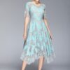 Dress Vintage Runway Hit Color Half Sleeve Dress