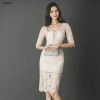 Half Sleeve Sexy Bodycon Dress Elegant Skinny Floral Pattern