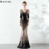 Partysix Elegant Sequins Dress – Stunning Half Sleeve Evening Party Long Dress