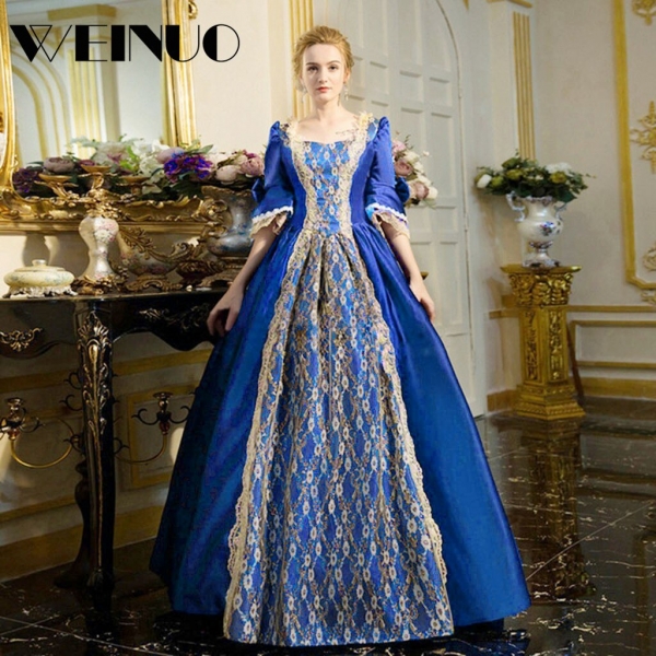 Vestidos Long Dress 19Top New Fashion Womens Gothic Vintage Dress Steampunk Retro Court Princess Half Sleeve Dress Robe Femme