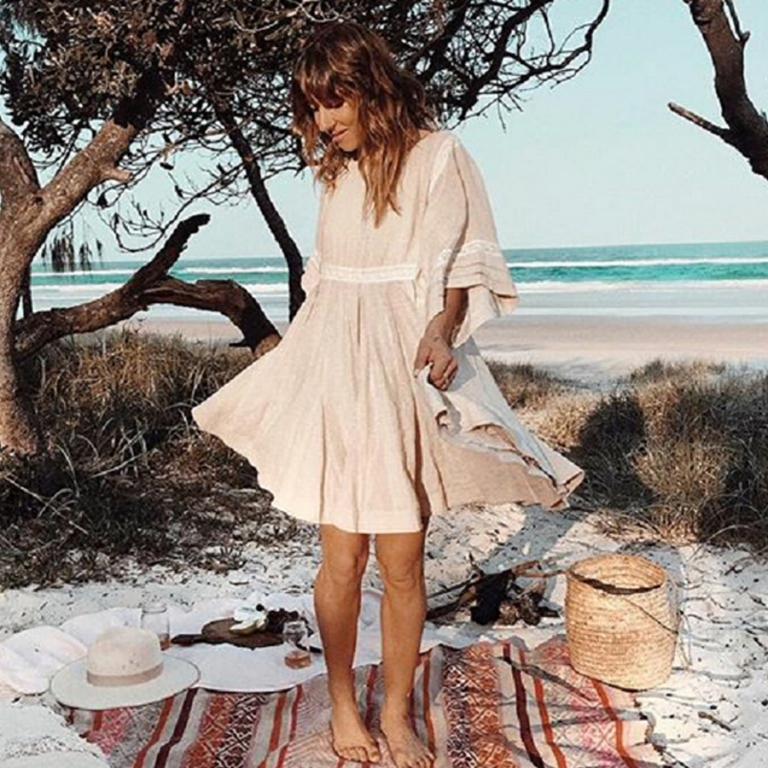 TEELYNN cotton & linen tunic mini dresses boho solid dress o-neck loose short summer dresses beach Gypsy dress women vestidos