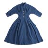 Le Palais Vintage 19 Winter Deep Morandi Blue Batwing Sleeve Long Women’s Dress – Elegant Vintage Style for Every Occasion