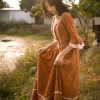 Autumn Women French Rural Style Vintage Dresses Elegant Slim