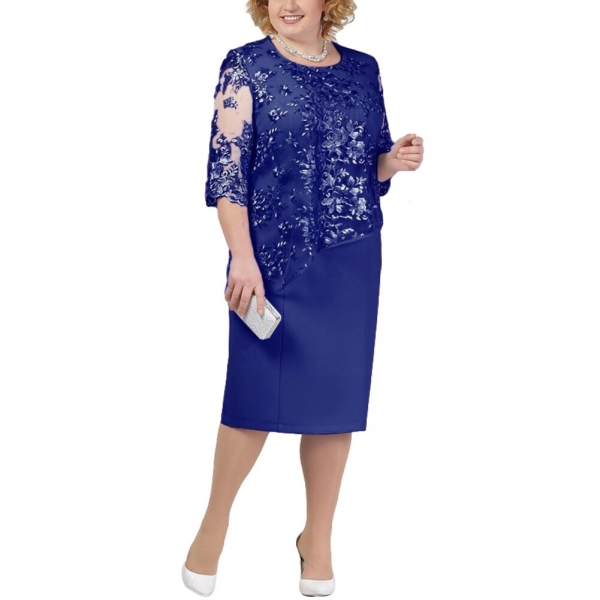 Plus Size Party Elegant Women Dresses Clothing Sheer Half Sleeve Floral Lace Layered Mother of Bride Office Casual Midi Dress Plus Size Party Elegant Women Dresses Clothing Sheer Half Sleeve Floral Lace Layered Mother of Bride Office Casual Midi Dress