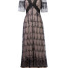 Vintage Victorian Style Embroidery Mesh ankle length ladies dress