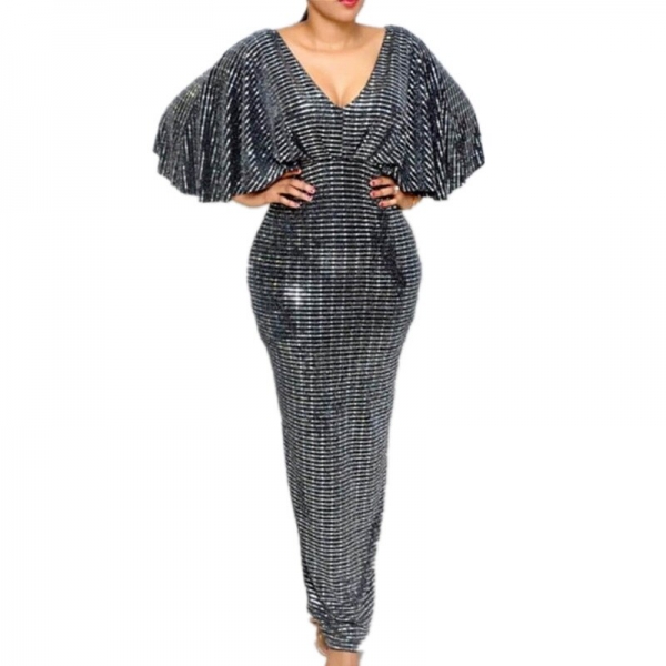 Summer Sexy Women Long Pencil Dresses Club Luxury Party Tunic High Waist Backless Female Sequin Glitter Evening Maxi Dress