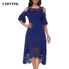 Summer Autumn Dress Women 19 Casual Plus Size Slim White Lace Maxi Dresses Elegant Vintage Sexy Off Shoulder Long Party Dress