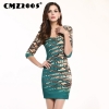 Hot Sale Women's Apparel High-Quality Splicing Half Sleeves Round Neck Mini Fashion Sexy Autumn Dress Personality Dresses 69153
