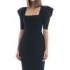 Half Sleeve Knee Length Black Bandage Dress