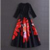 Autumn Vintage Rockabilly Retro Swing 1950s 60s Pinup Party Dress Elegant Plus Size