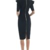 Half Sleeve Knee Length Black Bandage Dress