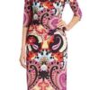 V collar half sleeve stretch knit Silk Jersey Slim dress