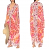 New V-neck printed fashion half sleeve elastic knitting loose casual dress