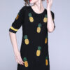 Runway Black Half Sleeve Slim Dress Casual O Neck