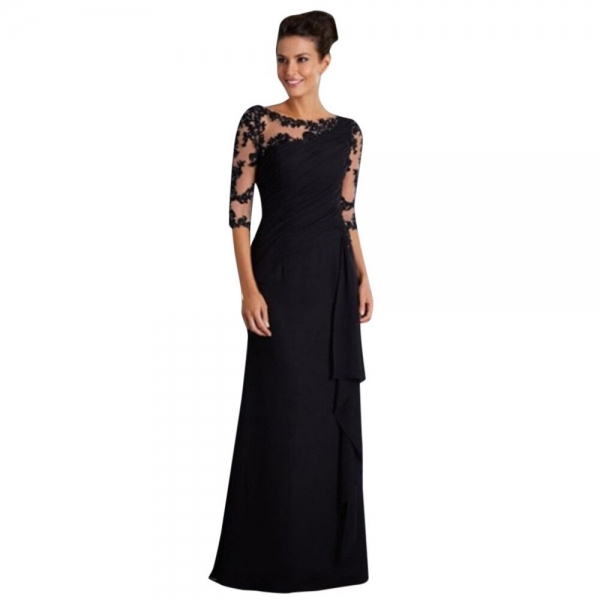 19 Women maxi dress Ladies Long Dress Lace Stitching Round Neck half Sleeve Dress Formal Dress 19 Women maxi dress Ladies Long Dress Lace Stitching Round Neck half Sleeve Dress Formal Dress
