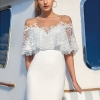 Lace Shawl V-neck White Elegant Dinner Long Dress Women Maxi