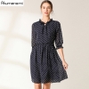 alf Sleeve Polka Dot Dress Solid Short Spring Summer Chiffon