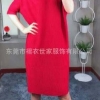 Fashion fold o-neck half sleeve Embossed loose batwing