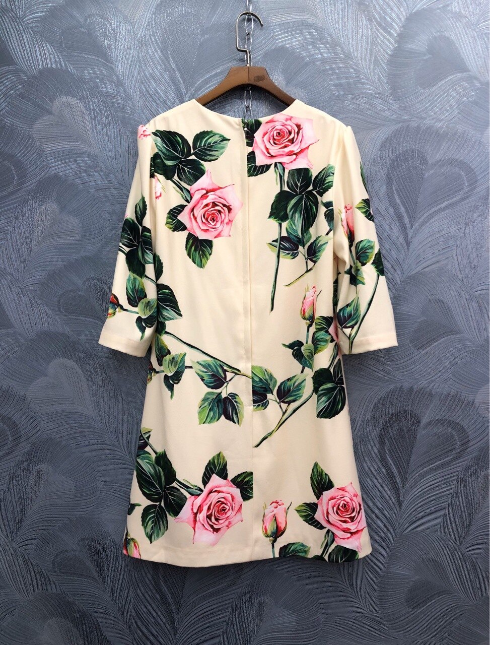 Spring summer runways floral print half sleeve sweet dress Fashion women's elegant dress B229 2 Floral print half sleeve sweet dress runways