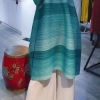 Stripe dress irregular fold dress with half sleeves