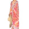 New V-neck printed fashion half sleeve elastic knitting loose casual dress