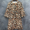 Europe&America women sexy leopard dress spring summer runways half sleeve dress B236