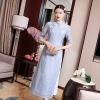 Chinese Traditional Cheongsam Stand Collar half sleeve Elegant Dress Plus Size