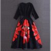 Autumn Vintage Rockabilly Retro Swing 1950s 60s Pinup Party Dress Elegant Plus Size