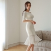 Slash Neck Chiffon Patchwork White Dress Women Half Sleeve Plus Size