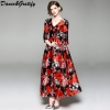 Step into Elegance: New Spring Floral Print Long Runway Dress - Embrace Bohemian Beauty and Radiate Confidence
