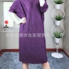 HOT SELLING Miyake Fashion fold o-neck half sleeve Embossed loose batwing sleeve dress IN STOCK