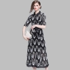 Half Sleeve Patchwork Hollow Out Floral Dress Vintage Sequine