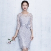 Lace Party Dresses New Sheath Column Jewel Knee-length Formal Dress Half Sleeves Cocktail Date Dress Elegant Vestidos