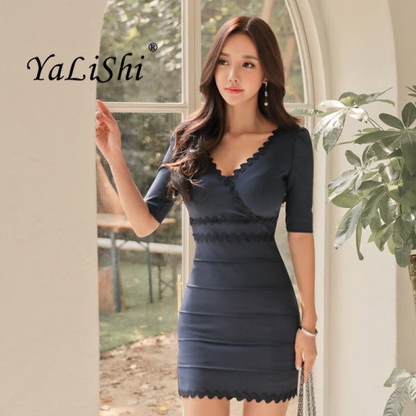 18 New Summer Women Dress Blue V-Neck Half Sleeve Bandage Bodycon Dress Socialite Sexy Party Package Hip Dress Vestidos Mujer 18 New Summer Women Dress Blue V-Neck Half Sleeve Bandage Bodycon Dress Socialite Sexy Party Package Hip Dress Vestidos Mujer
