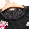 Retro Half Sleeve Flower Diamonds Embroidery Lace Vintage