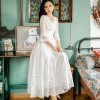 Summer New Palace Princess Lace Dress Retro Art Fashion Temperament Half Sleeve Mid-length Women Retro Dress Party Vestidos