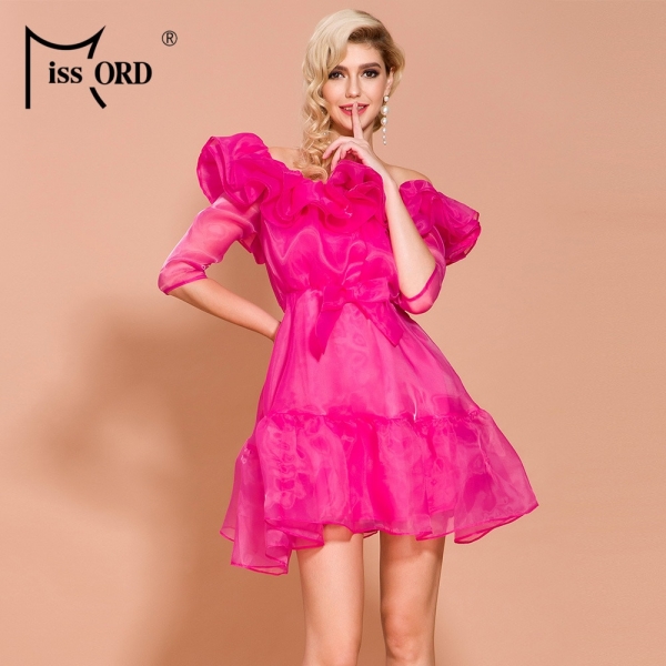 Winter O Neck Half Sleeve Dresses Female Elegant Solid Color