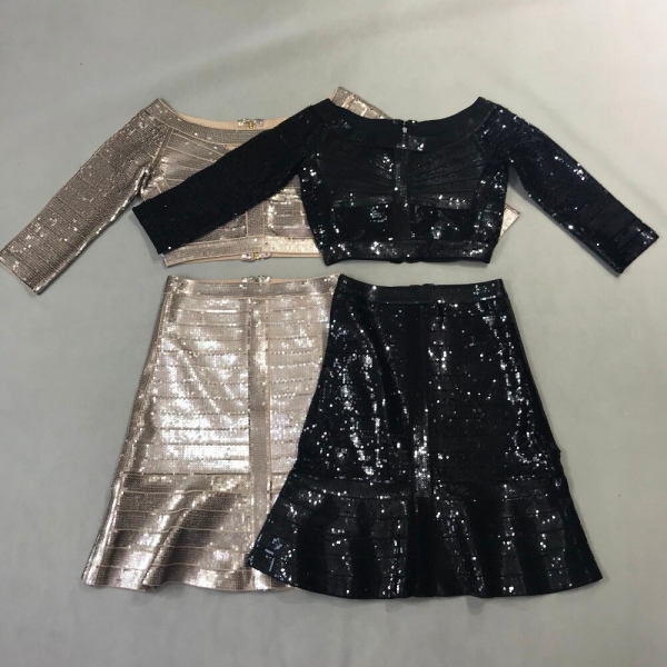 TOP QUALITY Women's HL Bandage Dress Half Sleeve Sexy 2 Pieces A-Line Dress Elegant Evening Party Dress 1 Bandage Dress Half Sleeve Sexy 2 Pieces A-Line Dress Elegant Evening
