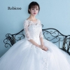 Plus Size High Waist One Shoulder Half And Short Sleeve Pregnant Bride Dress