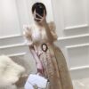Maxi Long Dress Sashes Printed V-neck 19 Summer Half Lantern Sleeve