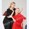 Half sleeve Patch sequined O-neck fold dress button straight
